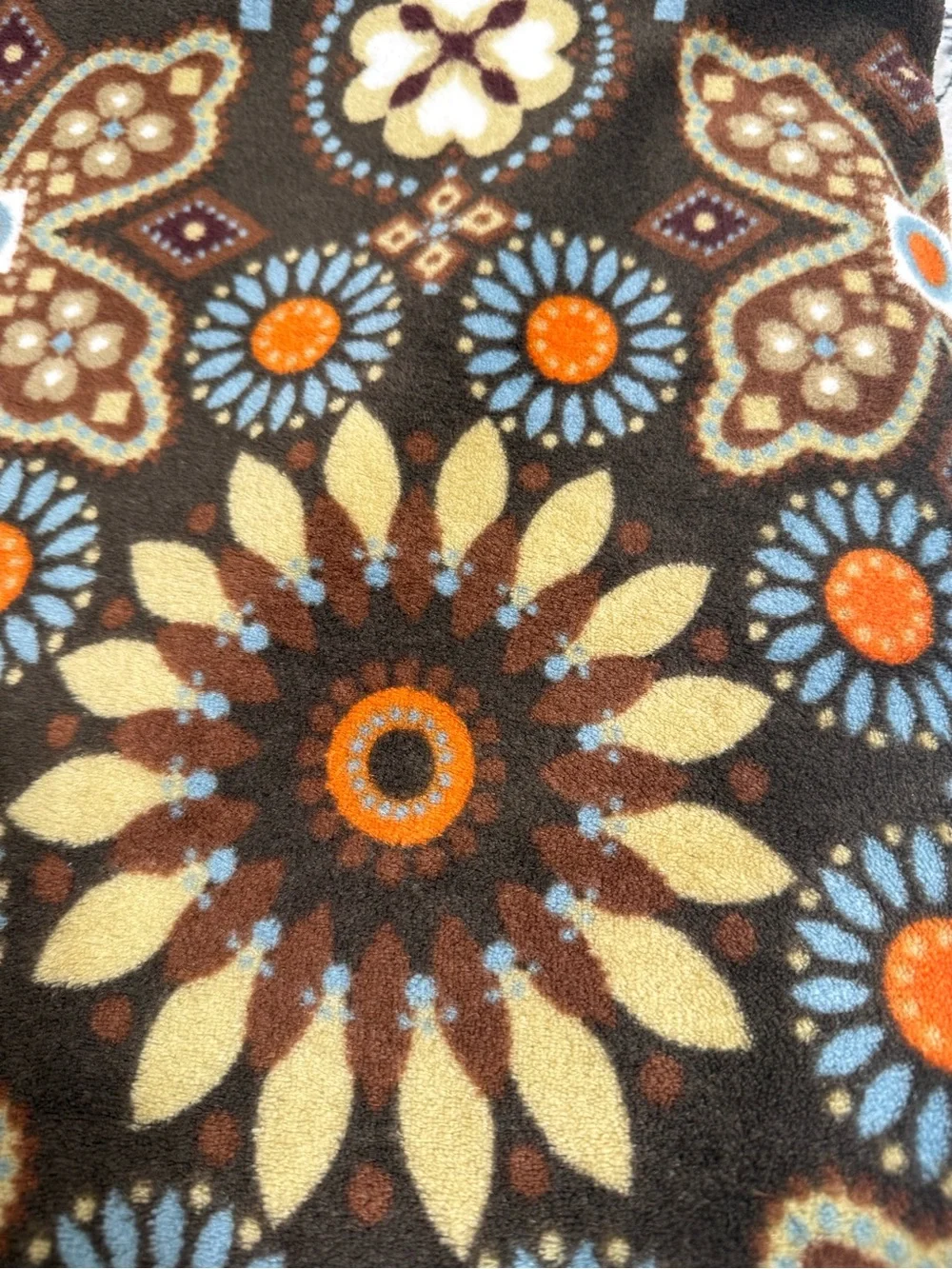 Vera Bradley Plush Throw Blanket in Retired Canyon Pattern, Medallion Brown Boho